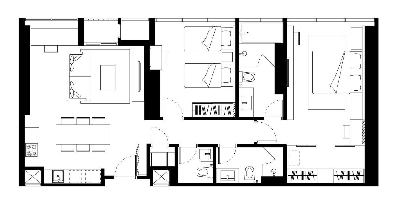 Somerset Rama 9 Bangkok Eksteriør billede A floor plan of a typical apartment